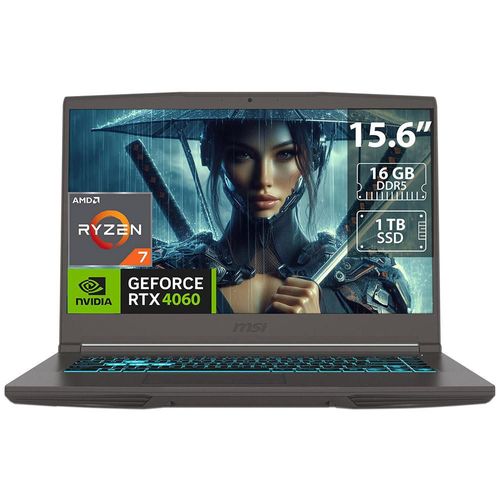 Laptop Gamer MSI Thin A15: R7 7735HS, RAM 16GB, SSD 1TB, Pantalla 15.6", RTX 4060, W11H