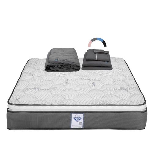 Colchón Matrimonial Spring Air Prestige Gris+ Protector Lux+ Sabanas Royal RGH