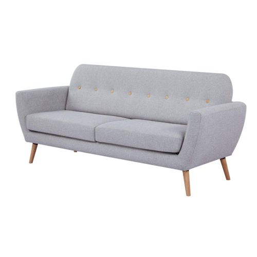 Sofá 3 Plazas Capena Top Living Respaldo Capitoné Gris