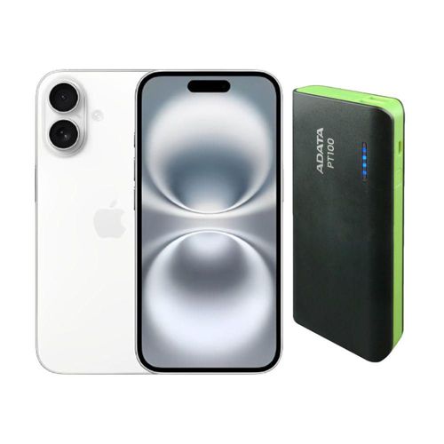 iPhone 16 128GB Blanco E-SIM Reacondicionado más Power Bank 10,000mah