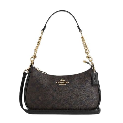 Bolsa Crossbody Coach Mini Darcie Marrón Canvas