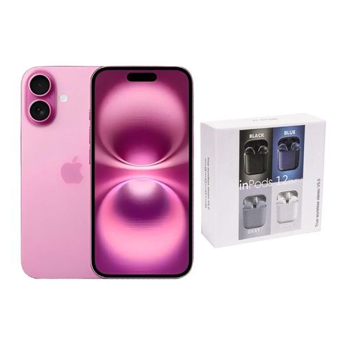 iPhone 16 Plus 128GB Rosa CHIP Reacondicionado más Audífonos Genéricos