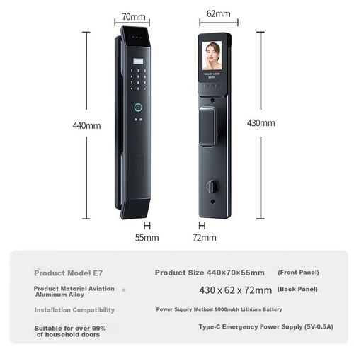 Cerradura Inteligente Beck E7 Reconocimiento Facial Huella Digital Electrónica Grado C