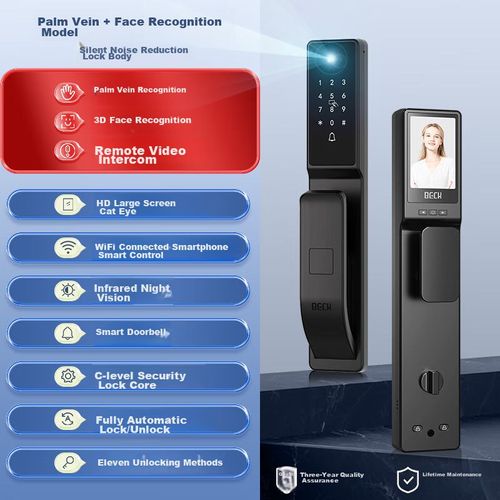 Cerradura Inteligente Beck V6P Reconocimiento Facial Huella Digital Contraseña