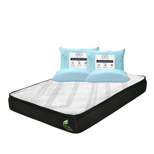 Colchón Queen Size Restonic Enzo + 2 Almohadas Trinity TRY