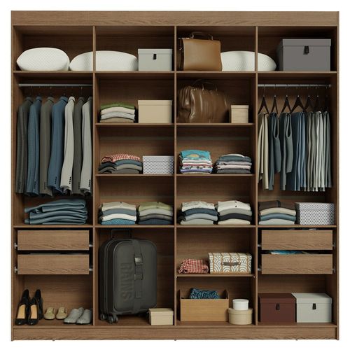 Ropero Closet Madesa Venus 216cm 4 Cajones Marrón 2