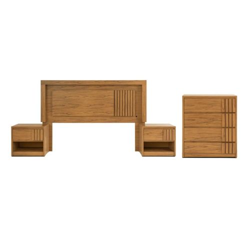 Recamara KS 4 Piezas Qatar Sin Espejo Natural Kessa Muebles