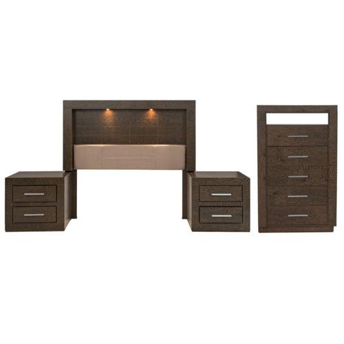 Recamara Matrimonial 4 Piezas Pamela Sin Espejo Capuchino Kessa Muebles