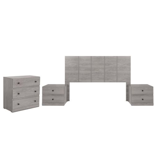 Recamara KS 4 Piezas Louis Sin Espejo Gris Kessa Muebles