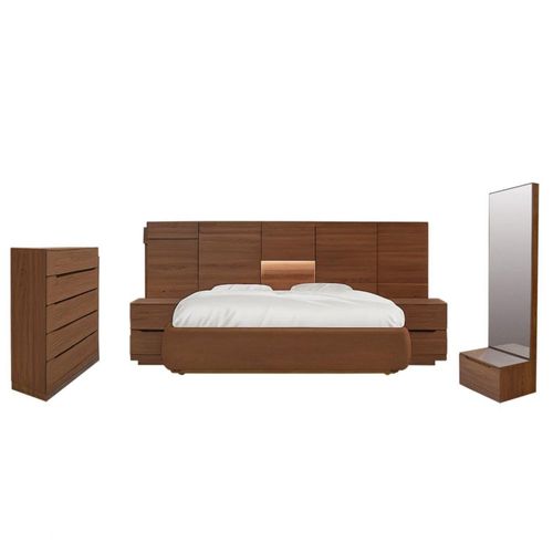 Recamara KS 5 Piezas Noam Nogal Kessa Muebles