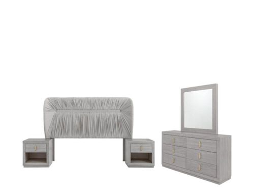 Recamara KS 5 Piezas Auma Gris Kessa Muebles