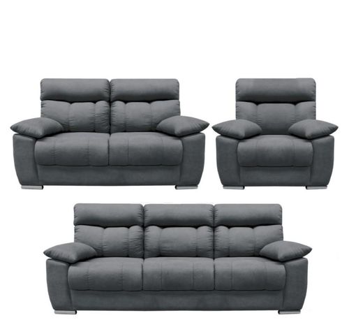 Sala 3 2 1 Nathan Gris Obscuro Kessa Muebles