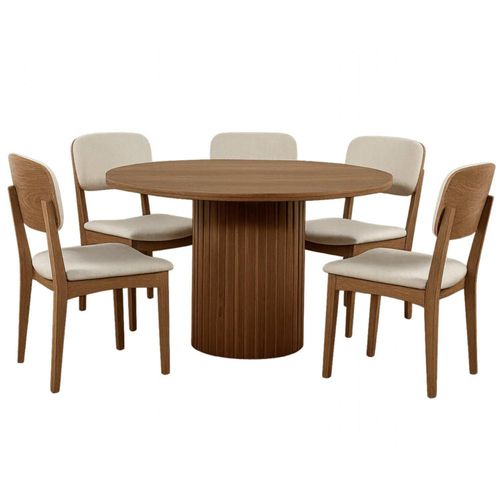Comedor 5 Sillas Caspio Nogal Kessa Muebles