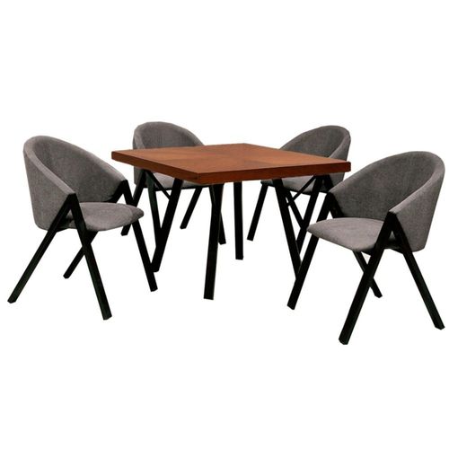 Comedor 4 Sillas Malena Nogal Kessa Muebles