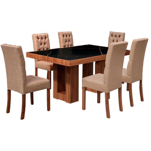Comedor 6 Sillas Esencial Nogal Kessa Muebles