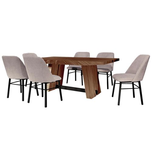 Comedor 6 Sillas Tunez Nogal Kessa Muebles