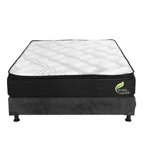 Colchón Matrimonial Restonic Enzo Gris Carbón+ Box RGH