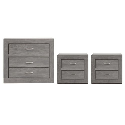 Set de Cajonera y 2 Buros Valentina Gris Kessa Muebles