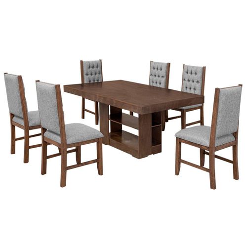 Comedor 6 Sillas Braga Nogal Kessa Muebles