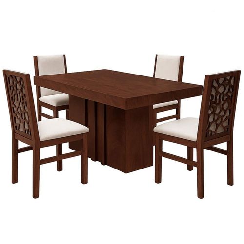 Comedor 4 Sillas Rory Nogal Kessa Muebles