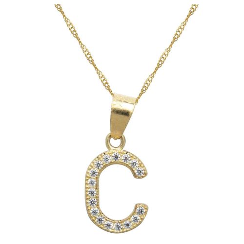 Collar Gargantilla Letra C, Oro 10K 45cm Horoz E1631 V12