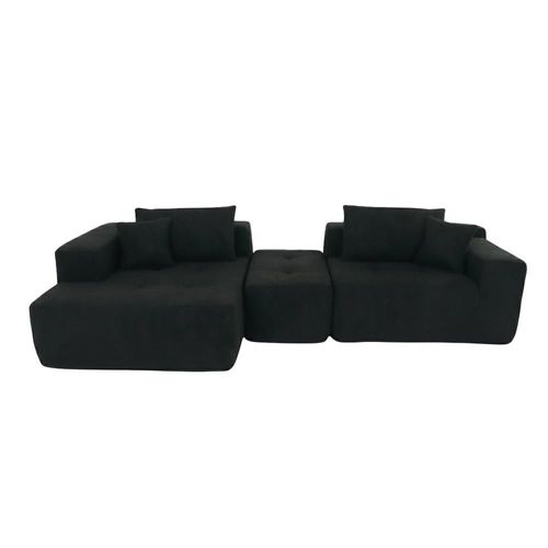 Ilios Innova | Sofá Palermo Modular de 3 Módulos, Tela Teddy, Configurable, Estructura Memory Foam, Comprimido, Asientos Profundos y Cómodos.