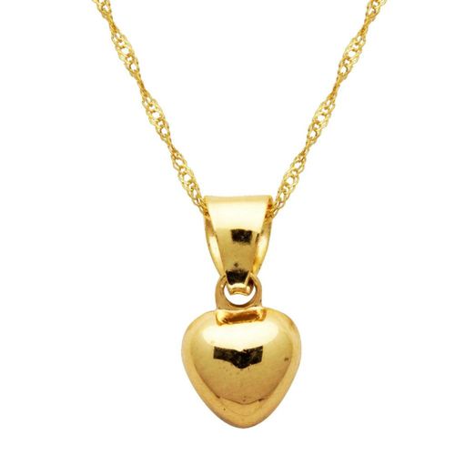 Collar Cadena Oro 10K Corazon inflado 45cm Horoz E852 V12