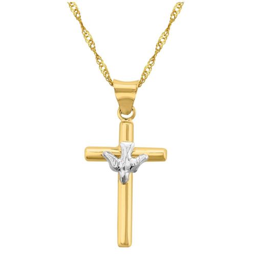 Collar Gargantilla Cruz Espiritu Santo Oro 10K Horoz E1687 V12