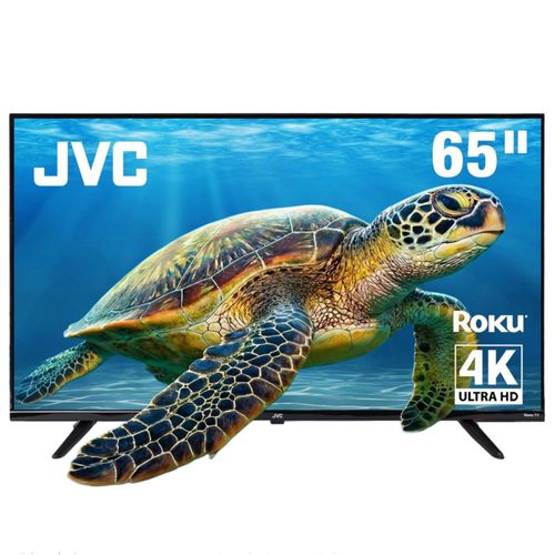 JVC Pantalla Televisión Smart TV 65 Pulgadas LED 4K UHD Roku Frameless Dolby Audio 4 HDMI 2 USB 1 AV SI65URF