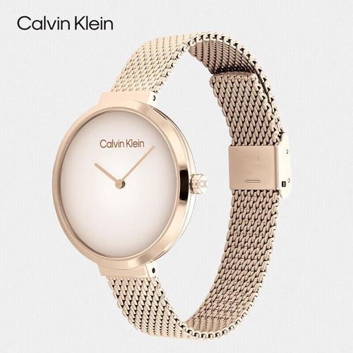 Reloj Calvin Klein Ck Simple Acero Inoxidable Oro 3 Atm Para Mujer