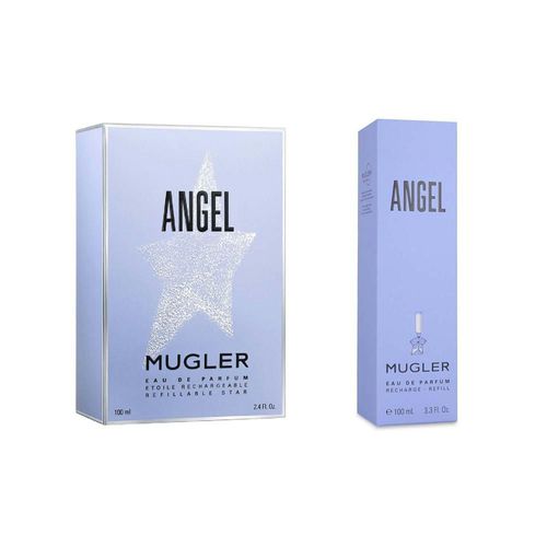 DUO DE PERFUME MUGLER ANGEL 100 ML EDP RECHARGABLE Y UN REFILL DE 100ML