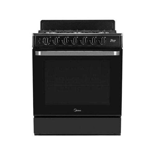 Estufa de Piso Midea MGS30FS1BEABB 6 Quemadores 30" Plus Chef Negra