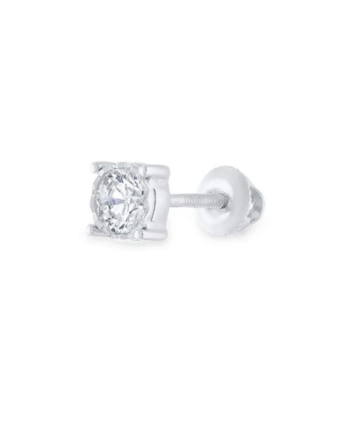 BROQUEL DE ORO BLANCO 14K CON 26PTS DE DIAMANTE (1 PIEZA)