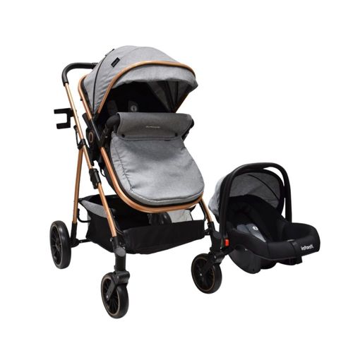 Carriola Sistema De Viaje Welly Convertible A Bambineto Gris Con Negro