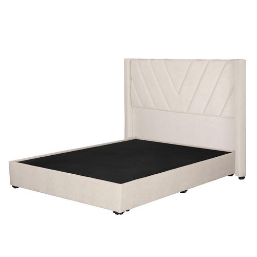 Cabecera Queen Size Dicasa Aurora + Base Cama Crema CDZ