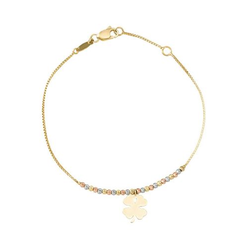 Pulsera dama trebol oro florentino 14k CRISTAL JOYAS ARP4CABLE1BTC