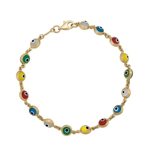 Pulsera dama Ojitos oro 14k CRISTAL JOYAS ARPKR1612STBY