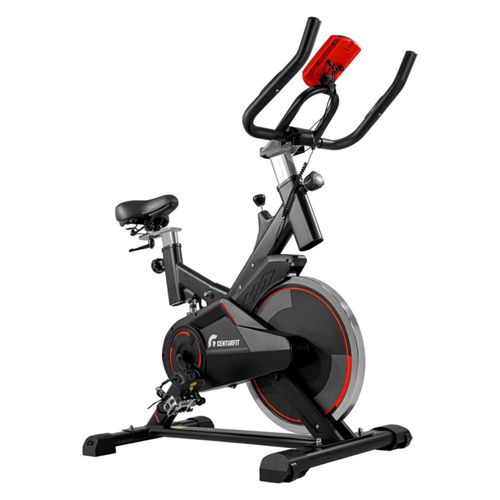 Bicicleta Spinning Centurfit Fija Estatica Fitness con Monitor Cardiaco Resistente Ajustable Volante Rueda de Inercia Entrenamiento en Casa
