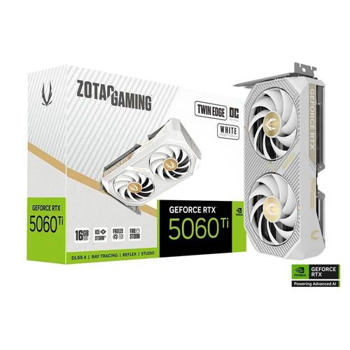 Tarjeta De Video Nvidia Rtx5060Ti 16Gb Oc Gddr7 Zotac Twin Edge Blanco Zt-B50620Q-10M