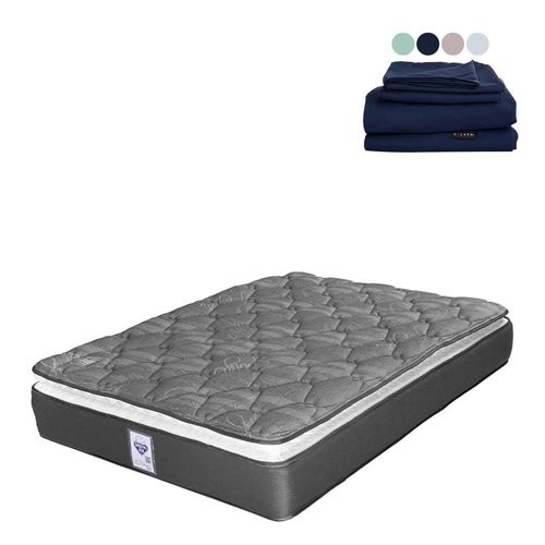 Colchón King Size Spring Air Aries Negro+ Sabanas Softy CDZ