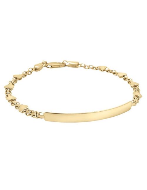 Esclava Corazones Oro Bicolor 14k 18 Cm CRISTAL JOYAS GRAC47-18