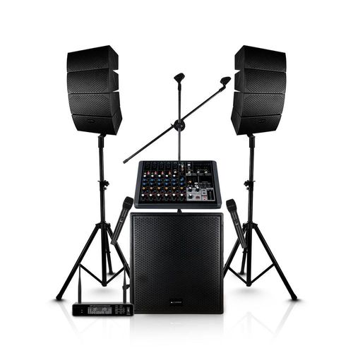 Kit escolar vector 15 + mezcladora + micrófonos alienpro