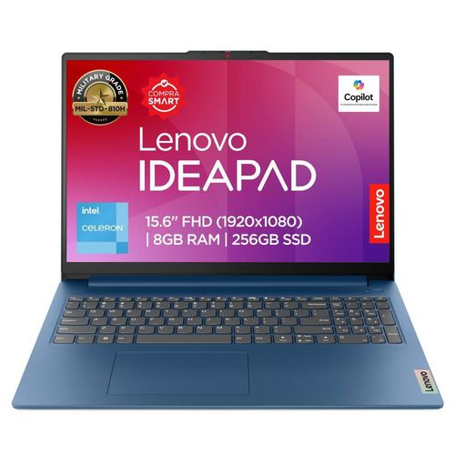 Laptop Lenovo IdeaPad Slim 3 15IAN8 Celeron 8GB RAM 256GB SSD 15.6" Azul