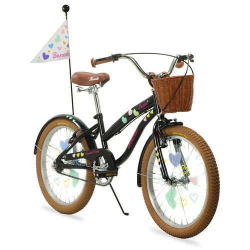 Bicicleta Infantil Benotto Layla R20 1V Negra con Rosa
