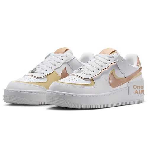 Tenis NIKE Air Force 1 Blanco y Dorado Para Mujer