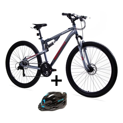 Combo bicicleta benotto blackcomb r29 con casco negro/azul