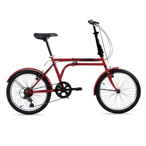 Bicicleta benotto plegable foold r20 6v frenos v acero rojo