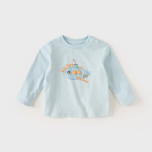 Playera Dave & Bella Manga Larga Azul Para Niño