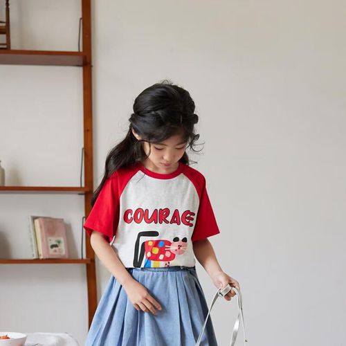 Playera Raglán Roja Para Niña