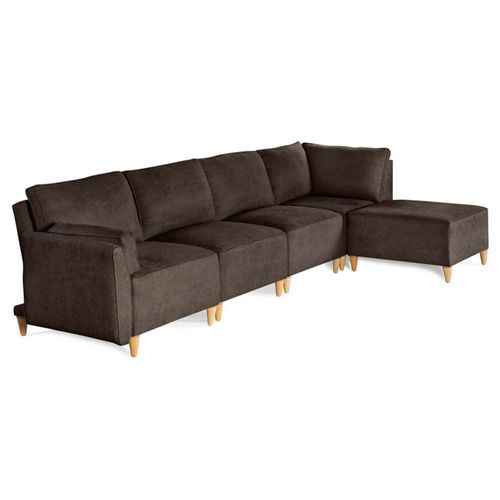 Sala Modular Morelli Makora Cafe 5 Plazas Reclinable con Memory Foam Respaldo Reclinable de 3 Posiciones